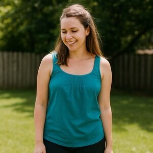 Columbia Womens XL‎ Teal Tank Top Square Neck Sleeveless Casual Blouse